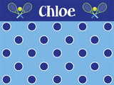 Tennis Polka Dots Cork Board coolcorks 12 x 12 adhesive back - $45 Navy/Lt Blue 