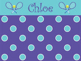 Tennis Polka Dots Cork Board coolcorks 12 x 12 adhesive back - $45 Pool Blue/Purple 